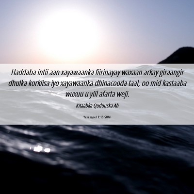Picture 06 - Yexesqeel 1:15 SOM - Haddaba intii aan xayawaanka fiirinayay waxaan - Bible Verse Picture