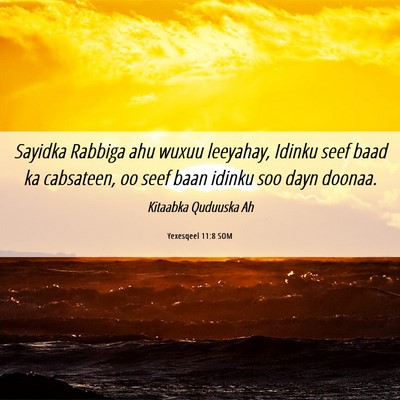 Picture 06 - Yexesqeel 11:8 SOM - Sayidka Rabbiga ahu wuxuu leeyahay, Idinku seef - Bible Verse Picture