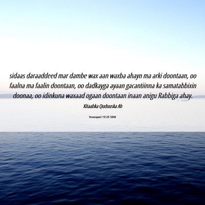 Picture 06 - Yexesqeel 13:23 SOM - sidaas daraaddeed mar dambe wax aan waxba ahayn - Bible Verse Picture