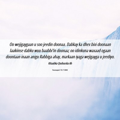 Picture 06 - Yexesqeel 15:7 SOM - Oo wejigaygaan u soo jeedin doonaa. Dabkay ka - Bible Verse Picture