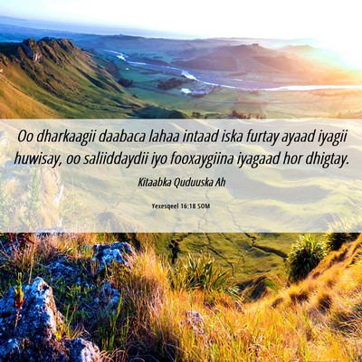 Picture 06 - Yexesqeel 16:18 SOM - Oo dharkaagii daabaca lahaa intaad iska furtay - Bible Verse Picture