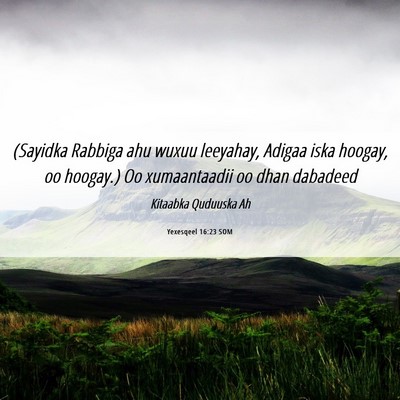 Picture 06 - Yexesqeel 16:23 SOM - (Sayidka Rabbiga ahu wuxuu leeyahay, Adigaa iska - Bible Verse Picture