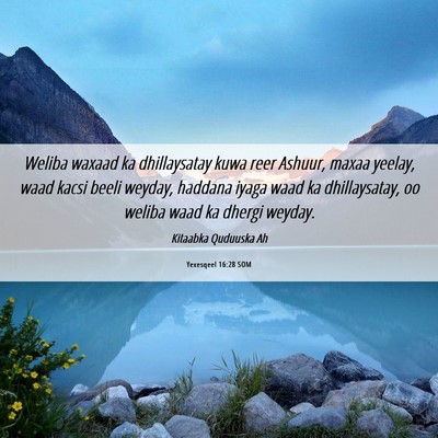 Picture 06 - Yexesqeel 16:28 SOM - Weliba waxaad ka dhillaysatay kuwa reer Ashuur, - Bible Verse Picture