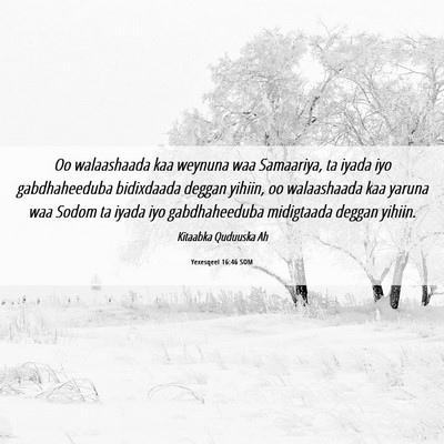 Picture 06 - Yexesqeel 16:46 SOM - Oo walaashaada kaa weynuna waa Samaariya, ta - Bible Verse Picture