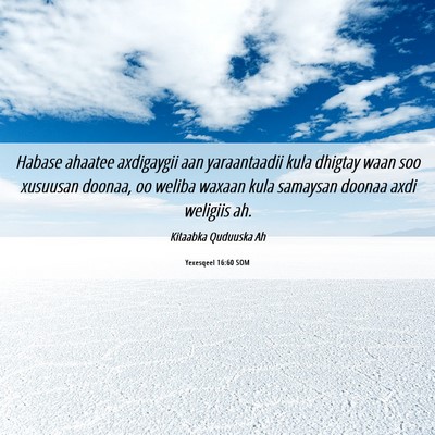Picture 06 - Yexesqeel 16:60 SOM - Habase ahaatee axdigaygii aan yaraantaadii kula - Bible Verse Picture