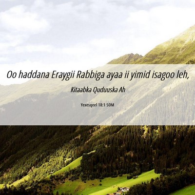 Picture 06 - Yexesqeel 18:1 SOM - Oo haddana Eraygii Rabbiga ayaa ii yimid isagoo - Bible Verse Picture