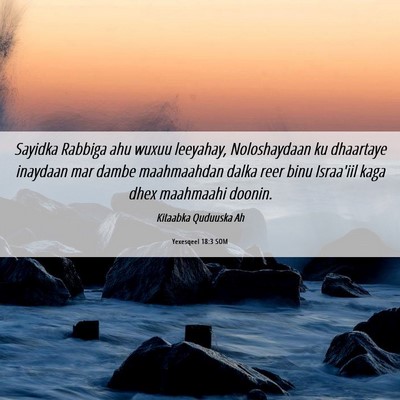Picture 06 - Yexesqeel 18:3 SOM - Sayidka Rabbiga ahu wuxuu leeyahay, Noloshaydaan - Bible Verse Picture