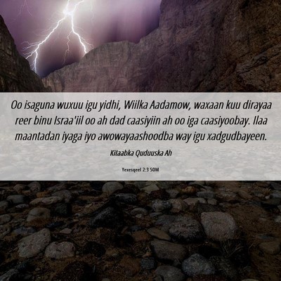 Picture 06 - Yexesqeel 2:3 SOM - Oo isaguna wuxuu igu yidhi, Wiilka Aadamow, - Bible Verse Picture