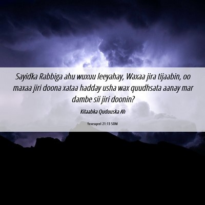 Picture 06 - Yexesqeel 21:13 SOM - Sayidka Rabbiga ahu wuxuu leeyahay, Waxaa jira - Bible Verse Picture