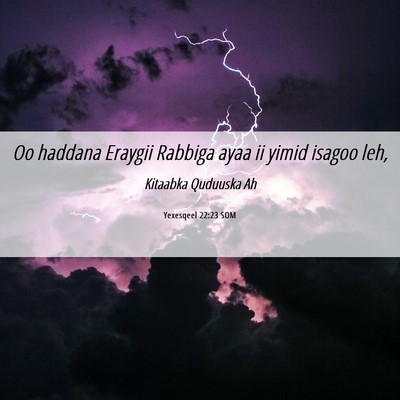 Picture 06 - Yexesqeel 22:23 SOM - Oo haddana Eraygii Rabbiga ayaa ii yimid isagoo - Bible Verse Picture