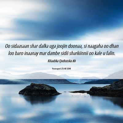 Picture 06 - Yexesqeel 23:48 SOM - Oo sidaasaan shar dalka uga joojin doonaa, si - Bible Verse Picture