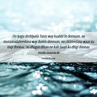 Picture 06 - Yexesqeel 26:4 SOM - Oo iyagu derbiyada Turos way baabbi'in doonaan, - Bible Verse Picture