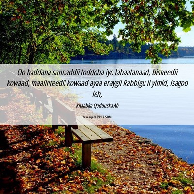 Picture 06 - Yexesqeel 29:17 SOM - Oo haddana sannaddii toddoba iyo labaatanaad, - Bible Verse Picture