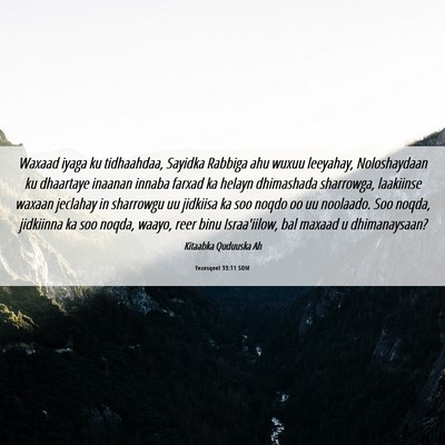 Picture 06 - Yexesqeel 33:11 SOM - Waxaad iyaga ku tidhaahdaa, Sayidka Rabbiga ahu - Bible Verse Picture