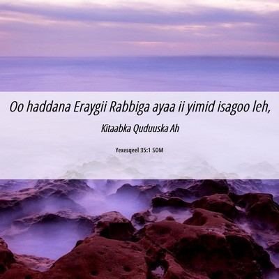 Picture 06 - Yexesqeel 35:1 SOM - Oo haddana Eraygii Rabbiga ayaa ii yimid isagoo - Bible Verse Picture
