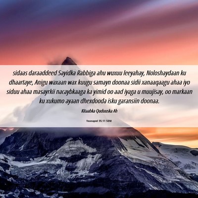 Picture 06 - Yexesqeel 35:11 SOM - sidaas daraaddeed Sayidka Rabbiga ahu wuxuu - Bible Verse Picture