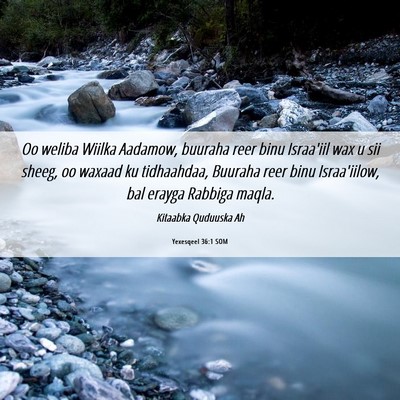 Picture 06 - Yexesqeel 36:1 SOM - Oo weliba Wiilka Aadamow, buuraha reer binu - Bible Verse Picture