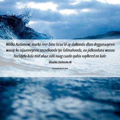 Picture 06 - Yexesqeel 36:17 SOM - Wiilka Aadamow, markii reer binu Israa'iil ay - Bible Verse Picture