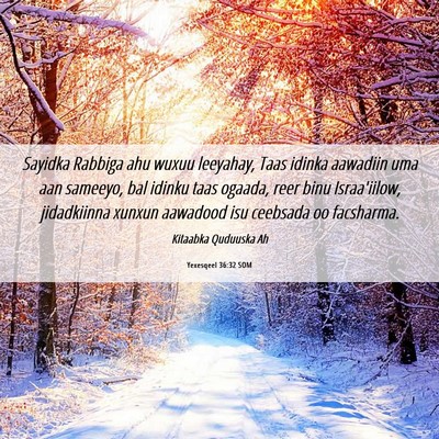 Picture 06 - Yexesqeel 36:32 SOM - Sayidka Rabbiga ahu wuxuu leeyahay, Taas idinka - Bible Verse Picture