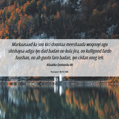 Picture 06 - Yexesqeel 38:15 SOM - Markaasaad ka soo kici doontaa meeshaada woqooyi - Bible Verse Picture