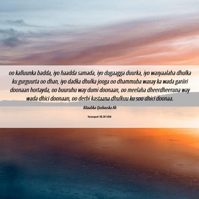 Picture 06 - Yexesqeel 38:20 SOM - oo kalluunka badda, iyo haadda samada, iyo - Bible Verse Picture