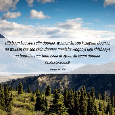 Picture 06 - Yexesqeel 39:2 SOM - Dib baan kuu soo celin doonaa, waanan ku soo - Bible Verse Picture