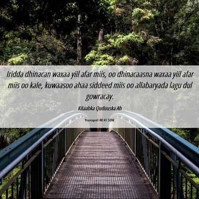 Picture 06 - Yexesqeel 40:41 SOM - Iridda dhinacan waxaa yiil afar miis, oo - Bible Verse Picture
