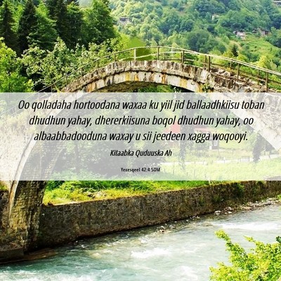 Picture 06 - Yexesqeel 42:4 SOM - Oo qolladaha hortoodana waxaa ku yiil jid - Bible Verse Picture
