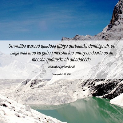 Picture 06 - Yexesqeel 43:21 SOM - Oo weliba waxaad qaaddaa dibiga qurbaanka dembiga - Bible Verse Picture