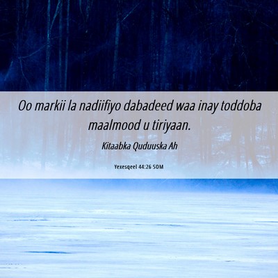 Picture 06 - Yexesqeel 44:26 SOM - Oo markii la nadiifiyo dabadeed waa inay toddoba - Bible Verse Picture
