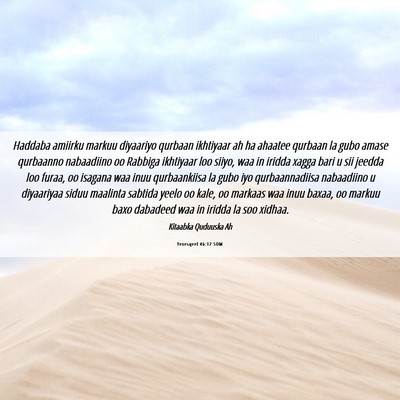 Picture 06 - Yexesqeel 46:12 SOM - Haddaba amiirku markuu diyaariyo qurbaan - Bible Verse Picture