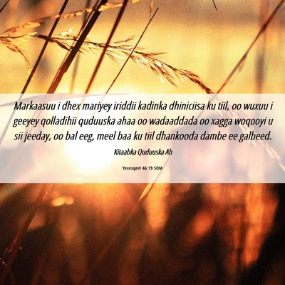 Picture 06 - Yexesqeel 46:19 SOM - Markaasuu i dhex mariyey iriddii kadinka - Bible Verse Picture