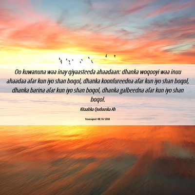 Picture 06 - Yexesqeel 48:16 SOM - Oo kuwanuna waa inay qiyaasteeda ahaadaan: dhanka - Bible Verse Picture