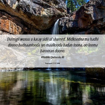 Picture 06 - Yexesqeel 7:11 SOM - Dulmigii wuxuu u kacay sidii ul shareed. - Bible Verse Picture