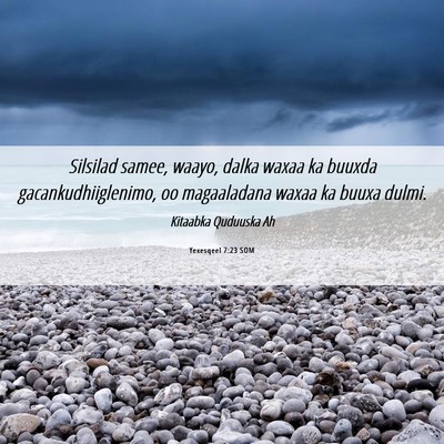 Picture 06 - Yexesqeel 7:23 SOM - Silsilad samee, waayo, dalka waxaa ka buuxda - Bible Verse Picture