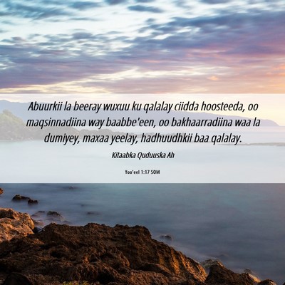 Picture 06 - Yoo'eel 1:17 SOM - Abuurkii la beeray wuxuu ku qalalay ciidda - Bible Verse Picture