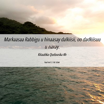 Picture 06 - Yoo'eel 2:18 SOM - Markaasaa Rabbigu u hinaasay dalkiisii, oo - Bible Verse Picture