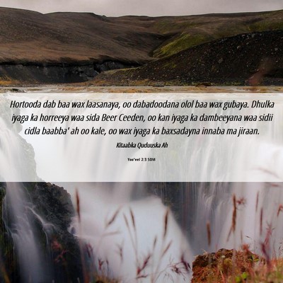 Picture 06 - Yoo'eel 2:3 SOM - Hortooda dab baa wax laasanaya, oo dabadoodana - Bible Verse Picture