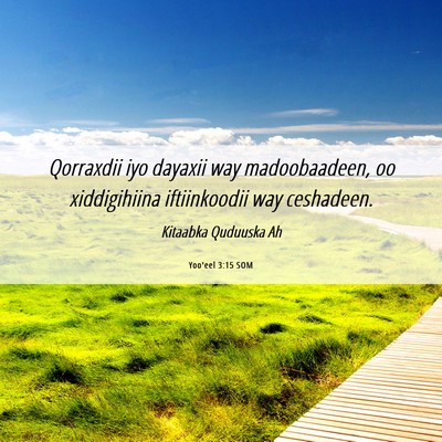 Picture 06 - Yoo'eel 3:15 SOM - Qorraxdii iyo dayaxii way madoobaadeen, oo - Bible Verse Picture