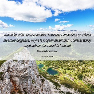 Picture 06 - Yooxanaa 1:39 SOM - Wuxuu ku yidhi, Kaalaya oo arka, Markaasay - Bible Verse Picture