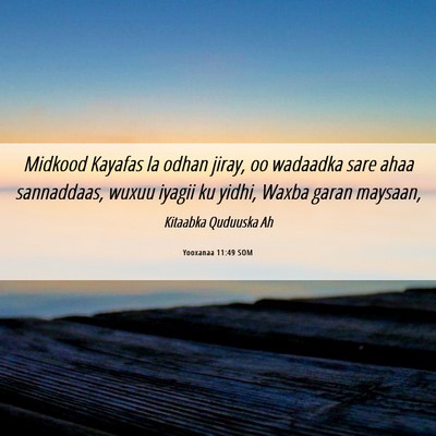 Picture 06 - Yooxanaa 11:49 SOM - Midkood Kayafas la odhan jiray, oo wadaadka sare - Bible Verse Picture