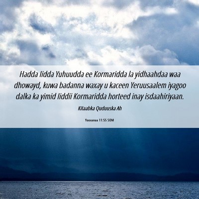 Picture 06 - Yooxanaa 11:55 SOM - Hadda Iidda Yuhuudda ee Kormaridda la yidhaahdaa - Bible Verse Picture