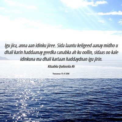 Picture 06 - Yooxanaa 15:4 SOM - Igu jira, anna aan idinku jiree. Sida laantu - Bible Verse Picture