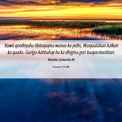 Picture 06 - Yooxanaa 2:16 SOM - Kuwii qoolleyaha iibinayayna wuxuu ku yidhi, - Bible Verse Picture