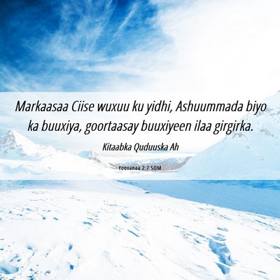 Picture 06 - Yooxanaa 2:7 SOM - Markaasaa Ciise wuxuu ku yidhi, Ashuummada biyo - Bible Verse Picture