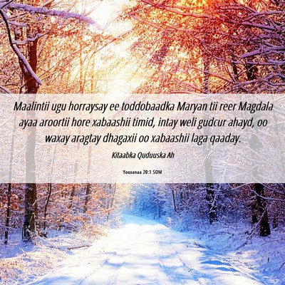 Picture 06 - Yooxanaa 20:1 SOM - Maalintii ugu horraysay ee toddobaadka Maryan tii - Bible Verse Picture