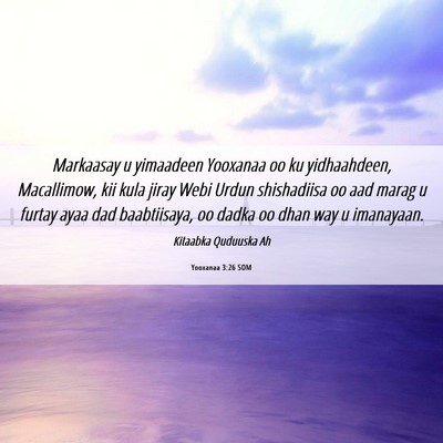 Picture 06 - Yooxanaa 3:26 SOM - Markaasay u yimaadeen Yooxanaa oo ku yidhaahdeen, - Bible Verse Picture