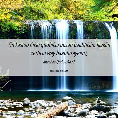 Picture 06 - Yooxanaa 4:2 SOM - (in kastoo Ciise qudhiisu uusan baabtiisin, - Bible Verse Picture