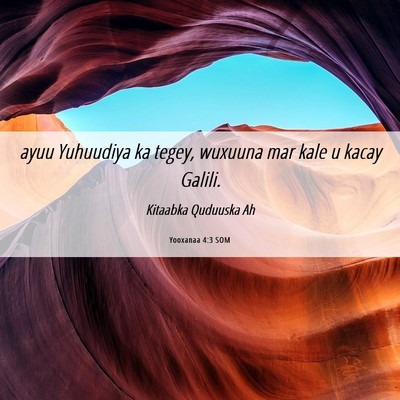 Picture 06 - Yooxanaa 4:3 SOM - ayuu Yuhuudiya ka tegey, wuxuuna mar kale u kacay - Bible Verse Picture