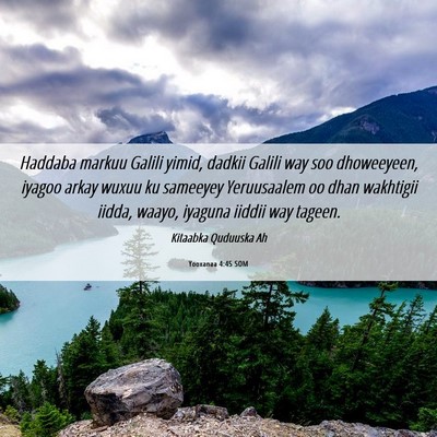 Picture 06 - Yooxanaa 4:45 SOM - Haddaba markuu Galili yimid, dadkii Galili way - Bible Verse Picture